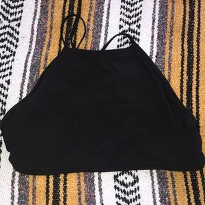 Aerie High Neck Black Bikini Top